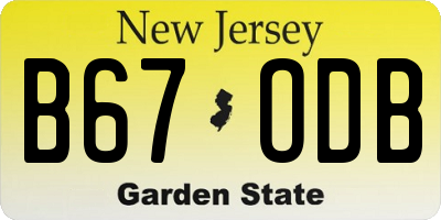 NJ license plate B67ODB