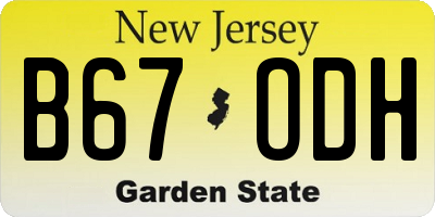 NJ license plate B67ODH