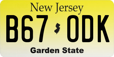 NJ license plate B67ODK
