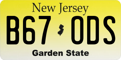 NJ license plate B67ODS
