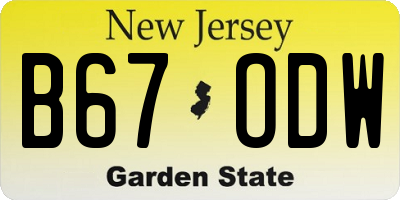 NJ license plate B67ODW