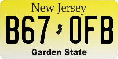 NJ license plate B67OFB