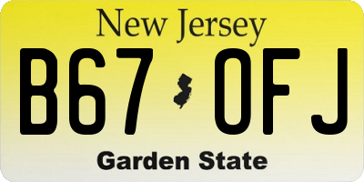 NJ license plate B67OFJ