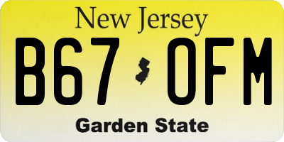 NJ license plate B67OFM