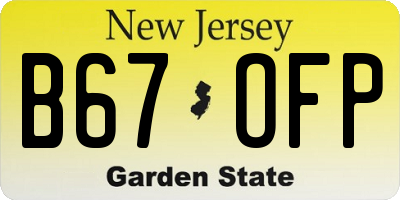 NJ license plate B67OFP