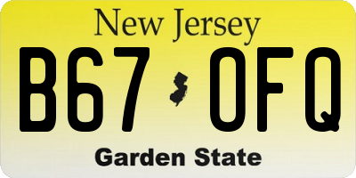 NJ license plate B67OFQ