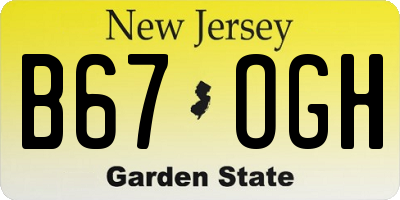 NJ license plate B67OGH