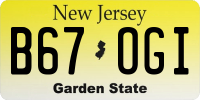 NJ license plate B67OGI