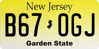 NJ license plate B67OGJ