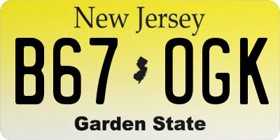 NJ license plate B67OGK
