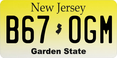 NJ license plate B67OGM