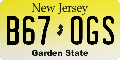 NJ license plate B67OGS