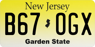 NJ license plate B67OGX