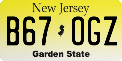 NJ license plate B67OGZ