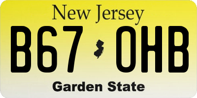 NJ license plate B67OHB