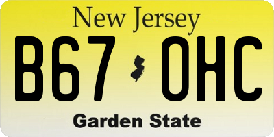 NJ license plate B67OHC
