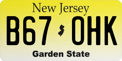 NJ license plate B67OHK