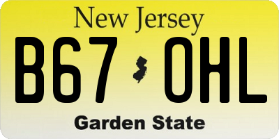 NJ license plate B67OHL