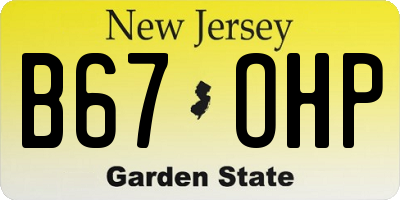 NJ license plate B67OHP
