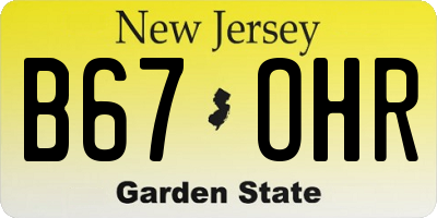 NJ license plate B67OHR