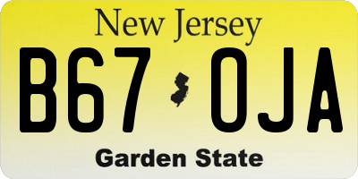 NJ license plate B67OJA