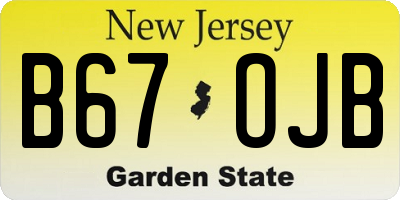 NJ license plate B67OJB