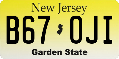 NJ license plate B67OJI