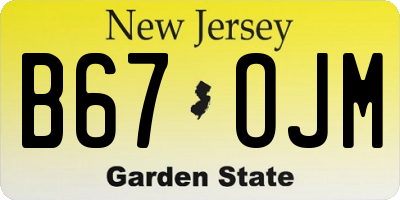 NJ license plate B67OJM