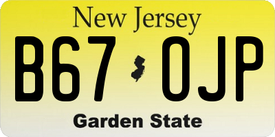 NJ license plate B67OJP