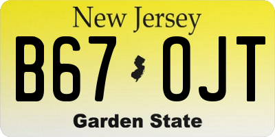 NJ license plate B67OJT