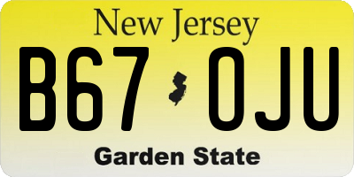 NJ license plate B67OJU