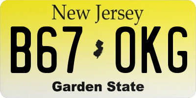 NJ license plate B67OKG