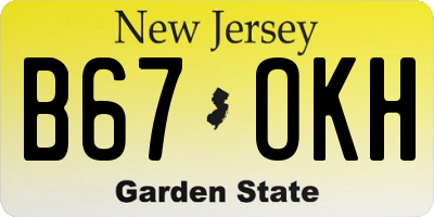 NJ license plate B67OKH