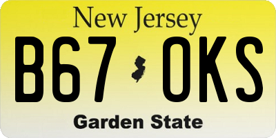 NJ license plate B67OKS