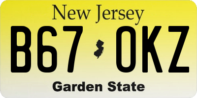 NJ license plate B67OKZ