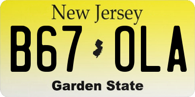 NJ license plate B67OLA