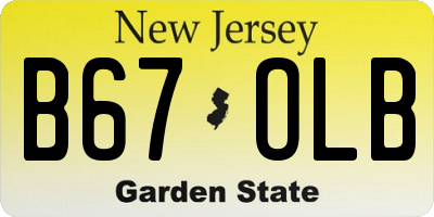 NJ license plate B67OLB
