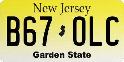 NJ license plate B67OLC