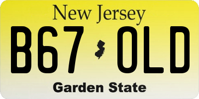 NJ license plate B67OLD