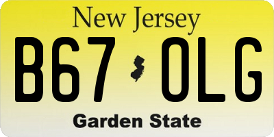 NJ license plate B67OLG