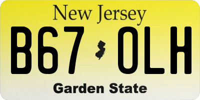 NJ license plate B67OLH