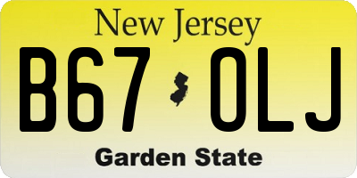 NJ license plate B67OLJ