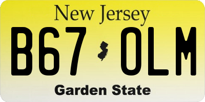 NJ license plate B67OLM