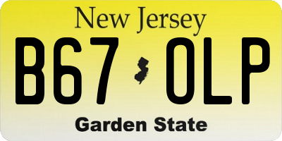 NJ license plate B67OLP