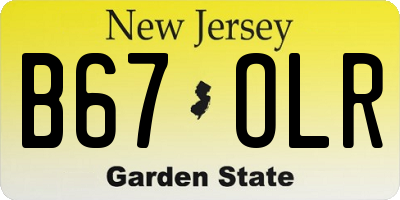 NJ license plate B67OLR