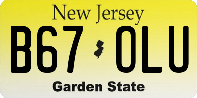 NJ license plate B67OLU