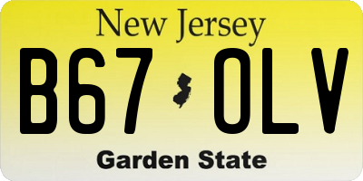 NJ license plate B67OLV