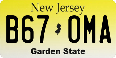 NJ license plate B67OMA