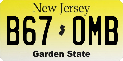 NJ license plate B67OMB