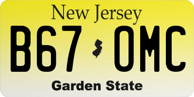 NJ license plate B67OMC